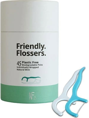 Natural Family CO. Friendly. Flossers. Floss Picks - 45 Pcs