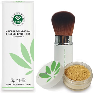 Loose Mineral Foundation & Kabuki Brush Set