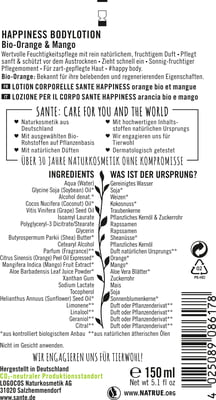 HAPPINESS Organic Orange & Mango Body Lotion - 150 ml HAPPINESS Organic Orange & Mango Body Lotion - 150 ml