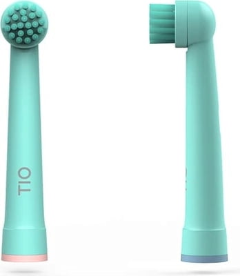 TIOMATIK Brush Head for Electric Toothbrushes, Set of 2  - Glacier & coral 