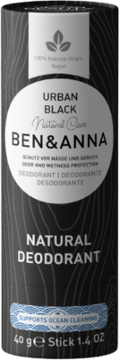BEN & ANNA Papertube Natural Deodorant Stick - Urban Black BEN & ANNA Papertube Natural Deodorant Stick - Urban Black